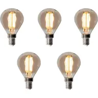 LUEDD Set med 5 E14 dimbara LED-lampor P45 rök 5W 470 lm 2200K