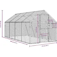 Super Merchant Vidaxl Voljär, Silverfärgad, 1,79X4X1,85 M, Aluminium