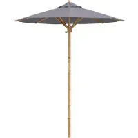 vidaXL Trädgårdsparasol Mörkgrå Ø 270 x 260 cm Bambu