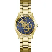 GUESS Analog klocka 'ANNETTE' marinblå / guld