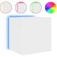 vidaXL Väggmonterad tv-bänk LED vit 40,5x35x40 cm
