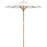 vidaXL Trädgårdsparasol Krämvit Ø 270 x 260 cm Bambu