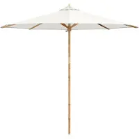vidaXL Trädgårdsparasol Krämvit Ø 270 x 260 cm Bambu