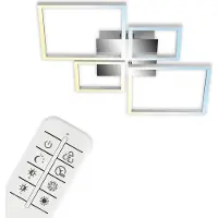 Briloner LED taklampa Frame, dimbar, Aluminium / grå / zink, Vardagsrum / matsal, Metall, Modern, LED-taklampa