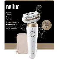Braun Silk-épil 9 Silk·épil 9 Flex, Guld, Vit, 40 pincetter, MicroGrip, Armhåla, Bikini, Fötter, Händer, 0,5 mm, AC/Batteri
