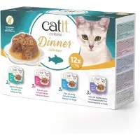 Catit - Dinner Dual-layer Wet Food for Cats - Multipack Fish - 12x75g