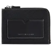 Tommy Hilfiger Leather Contrast Topstitch Zip Around Wallet
