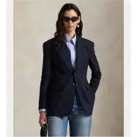 Ralph Lauren för kvinnor. 211891060004 Marinblå kavaj i stretchig ull (40), Casual, Klassisk, Marino