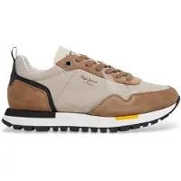 Pepe Jeans för män. PMS400032 Träningsskor Ari Urban taupe (41), Brun, Tyg, Karta, Nyckelband, Casual