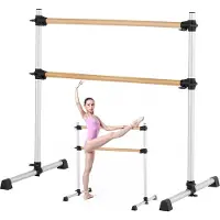 Vevor Balettstång, Dubbel Bokträstång för Hemmabruk, Fristående Bärbara Balettsträckningsstänger, Höjdjusterbar Anti-Wobble Fitness Gymutrustning, För Pilates Balansträning