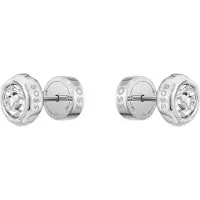 BOSS Silver-tone stud earrings with crystal core