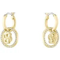 BOSS Gold-tone earrings with Double B monogram charm