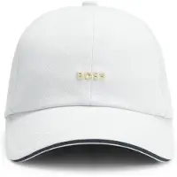 BOSS Cotton cap with metal logo lettering