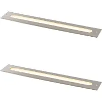 QAZQA Set med 2 moderna markspotlights stål 50 cm inkl. LED IP65 - Eline