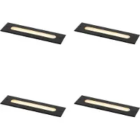 QAZQA Set med 4 moderna markspotlights svart 30 cm inkl. LED IP65 - Eline