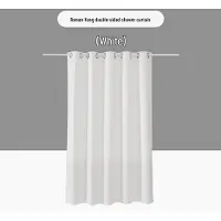 TrendVibeCN Linne-liknande romersk spänne förtjockad duschdraperi 200x240 cm Curtain, 160g/m², Waterproof