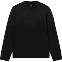 Armani Exchange för män. XM001767AF20169UC001 Sweatshirt med logobrodyr svart (S), Casual, Bomull, Kort ärm