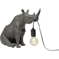 Kare Design bordslampa Sitting Rhino, Aluminium / grå / zink, Vardagsrum / matsal, Syntetmaterial, Design, Bordslampa