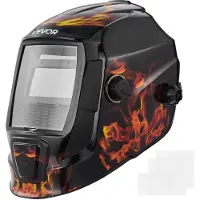 Vevor svetshjälm automatisk nedbländning, 93 x 43 mm svetshuva i äkta färg, soldriven svetsmask med 2 ljusbågssensorer, skugga 4/9-13 för TIG MIG ARC-svetsning och slipning - CRIUS-serien (gult flammö