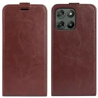 Mtp Products Motorola Moto G67 Power Vertikalt Flipfodral med Korthållare - Brun