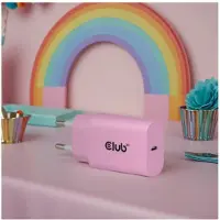 Club 3D CAC-3021 - Strömadapter - 30 Watt - 3 A - PD 3.0 (24 pin USB-C) - rosa (paket om 2)