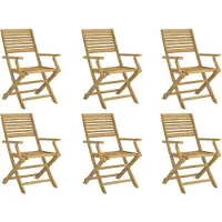 vidaXL Hopfällbara trädgårdsstolar 6 st 54,5x61,5x86,5cm massiv akacia