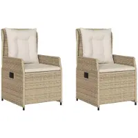 vidaXL Trädgårdsfåtöljer i konstrotting set om 2 beige 368656