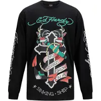 Ed Hardy T-shirt gräsgrön / burgunder / svart / vit
