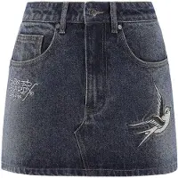 Ed Hardy Kjol 'Swallow' mörkblå / ljusgrå / vit