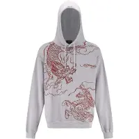 Ed Hardy Sweatshirt 'Battle Dragon' grå / röd