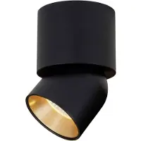 The Light Group SLC LED-takspotlight CUP, svart/guld, 930, Ø 7,5 cm, dimbar, Svart, Vardagsrum / matsal, Aluminium / grå / zink, Modern, Downlights
