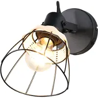 TRIO Leuchten Vägglampa Jerome, Svart, Vardagsrum / matsal, Metall, Modern, Vägglampa, vägglampa inomhus