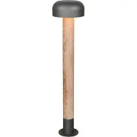 TRIO Lighting Pollare uthomus FRASER, dimbar, Ljust trä, Aluminium / grå / zink, Modern, Utomhuslampa