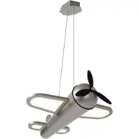 Lucide Barnrum pendellampa Fokker, Aluminium / grå / zink, Barnrum, Metall, Pendellampa