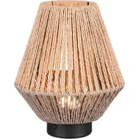 TRIO Leuchten LED bordslampa Lira, dimbar, Brun / rost, Sovrum, Textil / tyger / siden, LED-bordslampa