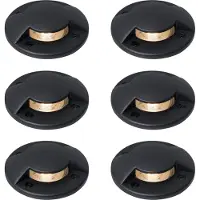 QAZQA Set med 6 moderna markspotlights svart GU10 50mm 2-ljuseffekt IP65 - Cellar