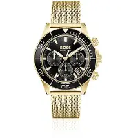 BOSS Sealiner gold-tone chronograph watch with black dial