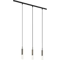 QAZQA Modernt skensystem svart med 3 hänglampor gunmetal 1-fas - Slimline Loyce