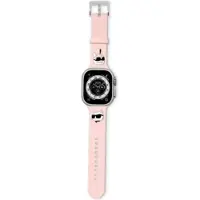Karl Lagerfeld 3D-gummi Karl&Choupette Heads armband till Apple klocka 38/40/41mm - rosa