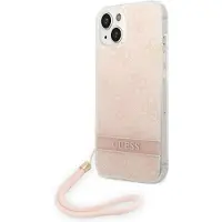 GUESS GUOHCP14MH4STP iPhone 14 Plus 6,7 "rosa / rosa hårdväska 4G Print Strap