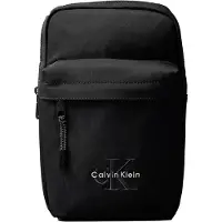 Calvin Klein Axelremsväska 'BOLD' svart / vit