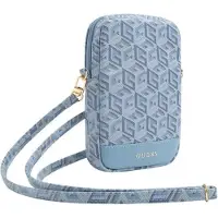 GUESS Zip GCube Bottom Stripe telefonväska - blå