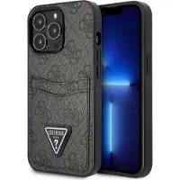 GUESS GUHCP13LP4TPK iPhone 13 Pro / 13 6,1" svart/svart hårdfodral 4G Triangle Logo Cardslot