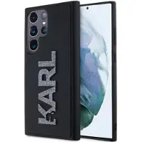 Karl Lagerfeld 3D Rubber Glitter Logo fodral för Samsung Galaxy S24 Ultra - svart