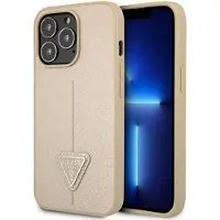 GUESS GUHCP14XPSATLE iPhone 14 Pro Max 6,7 "beige / beige hård väska SaffianoTriangle Logo