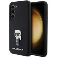 Karl Lagerfeld Silikon Ikonik Metal Pin fodral för Samsung Galaxy S24 - svart