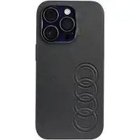 Audi syntetiskt läder iPhone 14 Pro Max 6,7" svart hårdplastfodral AU-TPUPPCIP14PM-TT/D1-BK