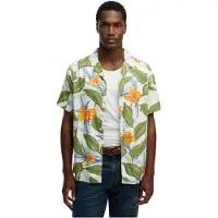Superdry för män. M4011128A Skjorta Hawaii-grön (XXL), Casual, Modal, Kort ärm