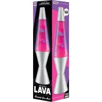 Lava lampa Pink/Lila, silverfot 37 cm