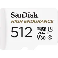 SanDisk High Endurance - Flash-minneskort (microSDXC till SD-adapter inkluderad) - 512 GB - Video Class V30 / UHS-I U3 / Class10 - mikroSDXC UHS-I